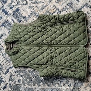 Eddie Bauer size large sage green zip up vest.
